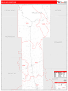 Mille Lacs County, MN Digital Map Red Line Style